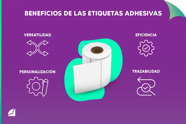 infografía sobre los Beneficios de las etiquetas adhesivas