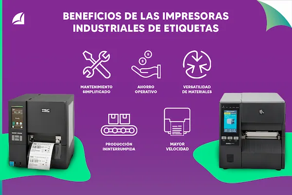 Infografía sobre los beneficios de las impresoras industriales de etiquetas
