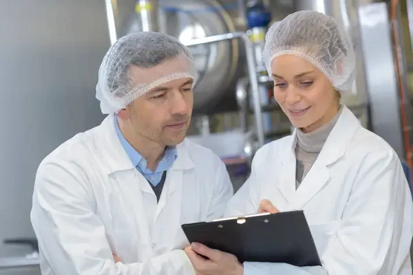 encargados de control de calidad realizando auditorías de seguimiento en la producción