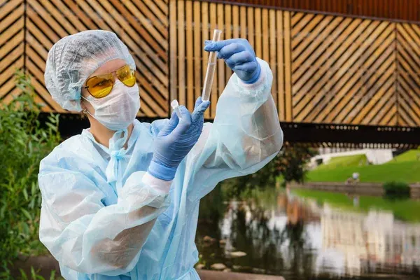 química farmacéutica revisando los componentes químicos del producto para etiquetarlo correctamente