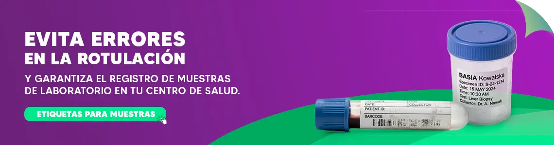 evita errores en el etiquetado de muestras de laboratorio