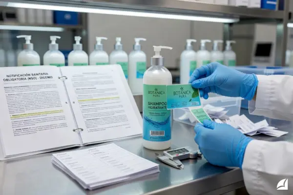 Necesito la NSO antes de imprimir las etiquetas para botellas de shampoo